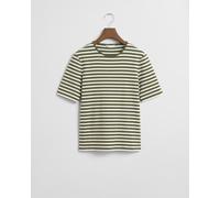 GANT - Geripptes T-Shirt mit Streifen moss green - Gr. - XXL