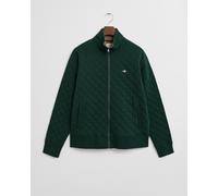 GANT - Gesteppte Sweatjacke mit Reißverschluss und Cord-Kragen tartan green - Gr. - M