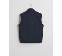 GANT Herren Steppweste - QUILTED WINDCHEATER VEST, Reißverschluss, Stehkragen Blau M
