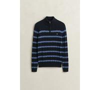 GANT Herren Gestreifter Zopfstrick-Troyer aus Baumwolle (L) EVENING Blau