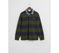 GANT - Gestreiftes Heavy Rugger mit Chambray-Kragen country green - Gr. - M