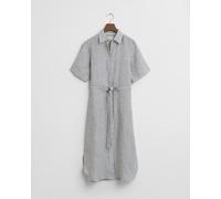 GANT - Gestreiftes Hemdblusenkleid aus Leinen evening blue - Gr. - 36