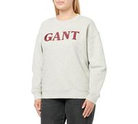 GANT Sweatshirt Graphic Rundhals mit Logo-Stickerei Hellgrau Melange Damen Gr. M
