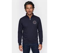 Sweatshirt GANT "GRAPHIC HALFZIP", Herren, Gr. 3XL, evening blau, Sweatware, Obermaterial: 80% Baumwolle, 20% Polyester, unifarben, regular fit taillenbedeckt, Rundhals, eingesetzt gerader Abschluss,