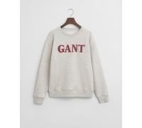 Gant Damen Sweatshirt mit Logo-Stickerei, grau, Gr. L