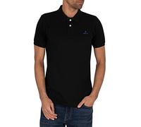 GANT Halbarm Poloshirt geknöpfter Polokragen Logo-Stick schwarz Größe XXL