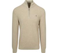Gant Half Zip Pullover Micro Textured Beige - Größe M Beige M