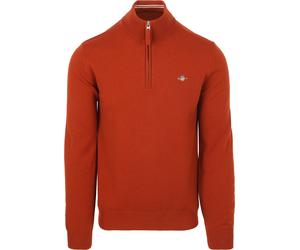 Gant Half-Zip-Wollpullover Logo Rust - Größe 3XL Orange 3XL