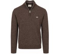 Gant Halfzip Lammwollpullover Braun - Größe XL Braun XL