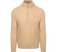 Gant Halfzip Lammwollpullover Cable Beige - Größe 3XL Beige 3XL
