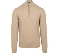 Gant Halfzip-Wollpullover Logo Beige - Größe XL Beige XL