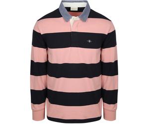 Gant Heavy Rugger Shield Poloshirt Streifen Navy Rosa - Größe XL Pink XL