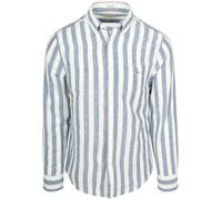 Gant Hemd Baumwolle Leinen Gestreift Blau - Größe XL Blau XL