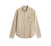 Langarmhemd GANT "Hemd REGULAR COTTON LINEN SHIRT 1er Pack", Herren, Gr. L, N-Gr, beige, Obermaterial: 55% Leinen LI. 45% Baumwolle CO., Hemden (77336547-L) beige