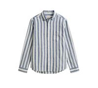 GANT Herren Gestreiftes Hemd aus Leinenmix (XXL) VINTAGE Blau
