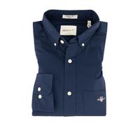 GANT Herren Reg Poplin Shirt Klassisches Hemd, Marine, XL EU