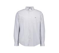 Langarmhemd GANT "Regular Fit Oxford Hemd strukturiert langlebig dicker gestreift" Gr. L, N-Gr, blau (persian blue) Herren Hemden Langarm mit dezenter Logostickerei (41803848-L)