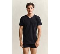 GANT Herren 2er-Pack V-Neck T-Shirts (M) Schwarz