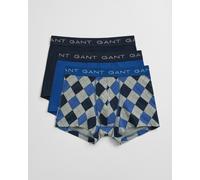 GANT Herren 3er-Pack Argyle Boxershorts mit Print (XL) RICH Blau