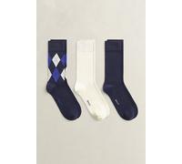 GANT Herren 3er-Pack Argyle Socken (40-42) EVENING Blau