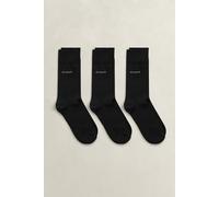 GANT Herren 3er-Pack Socken aus mercerisierter Baumwolle (40-42) Schwarz