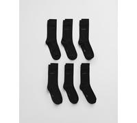 GANT Herren 6er-Pack Weiche Baumwollsocken (43-45) Schwarz