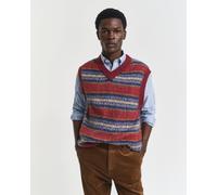 GANT Herren Angerauter Fair Isle Pullunder (M) PLUMPED Rot