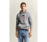GANT Herren Hoodie - REGULAR ARCHIVE SHIELD HOODIE, Kapuzen-Sweatshirt, Logo, grau, 5XL Grau