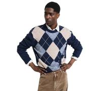 GANT Herren Argyle C-Neck Pullover, Evening Blue, Large