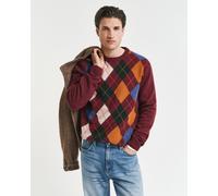 GANT Herren Argyle Rundhalspullover (S) WINTER WINE