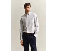 GANT Herren Banker Stripe Classic Oxford-Hemd (XXL) PEWTER Grau
