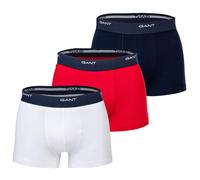 GANT Herren Boxershorts, 3er Pack - Core Trunk 3-Pack, Cotton Stretch, einfarbig Dunkelblau/Weiß/Rot 2XL