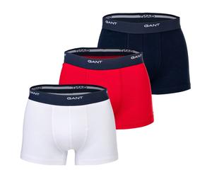 GANT Herren Boxershorts, 3er Pack - Core Trunk 3-Pack, Cotton Stretch, einfarbig Dunkelblau/Weiß/Rot / 3XL 3XL Mehrfarbig
