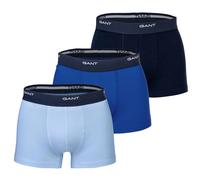 GANT Herren Boxershorts, 3er Pack - Core Trunk 3-Pack, Cotton Stretch, einfarbig Hellblau/Blau/Dunkelblau M
