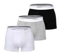GANT Herren Boxershorts, 3er Pack - Core Trunk 3-Pack, Cotton Stretch, einfarbig Schwarz/Grau/Weiß L