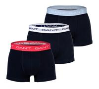 GANT Herren Boxershorts, 3er Pack - Trunk 3-Pack, Logo, einfarbig Schwarz/Weiß/Rot/Blau XL