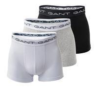 GANT Herren Boxershorts, 3er Pack - Trunks, Cotton Stretch, Logo, einfarbig Grau S