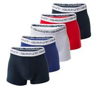GANT Herren Boxershorts, 5er Pack - Core Trunk 5-Pack, Cotton Stretch, einfarbig Schwarz/Blau/Rot/Weiß L