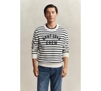 GANT Herren Breton Striped Pullover mit Grafik (L) EGGSHELL