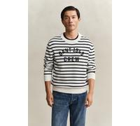 GANT Herren Breton Striped Pullover mit Grafik (M) EGGSHELL