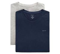 GANT Herren C-Neck 2-Pack T-Shirt, Light Grey Mel/Navy, XL