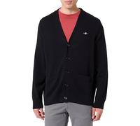 GANT Herren Casual Cotton Cardigan Strickjacke, Black, M