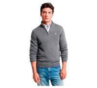 Troyer GANT "CASUAL COTTON HALF ZIP", Herren, Gr. 4XL, grau (dunkelgrau melange), Obermaterial: 100% Baumwolle, regular fit hüftlang, hoch geschlossener Ausschnitt, elastischer Bund, Pullover Troyer,
