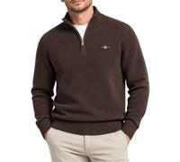 Gant Casual Cotton Half Zip Black Brown Melange Braun M