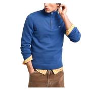 GANT Regular Fit Strickpullover Zipblau, Einfarbig