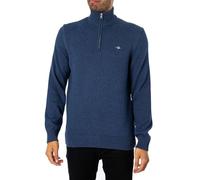 GANT Herren Casual Cotton Halfzip Pullover, Dark Jeansblue Melange, L EU