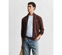 GANT Herren Casual Cotton Strickjacke mit Reißverschluss (M) Braun MELANGE
