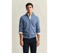 GANT Herren Casual Cotton Strickjacke mit Reißverschluss (S) DENIM Blau MELANGE