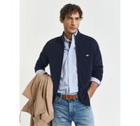 GANT Herren Casual Cotton Strickjacke mit Reißverschluss (S) EVENING Blau