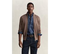 GANT Herren Casual Cotton Strickjacke mit Reißverschluss (XL) DK HAZELNUT MELANGE